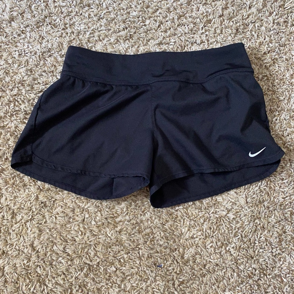 Nike black running short shorts size S with pocket and spandex underneath